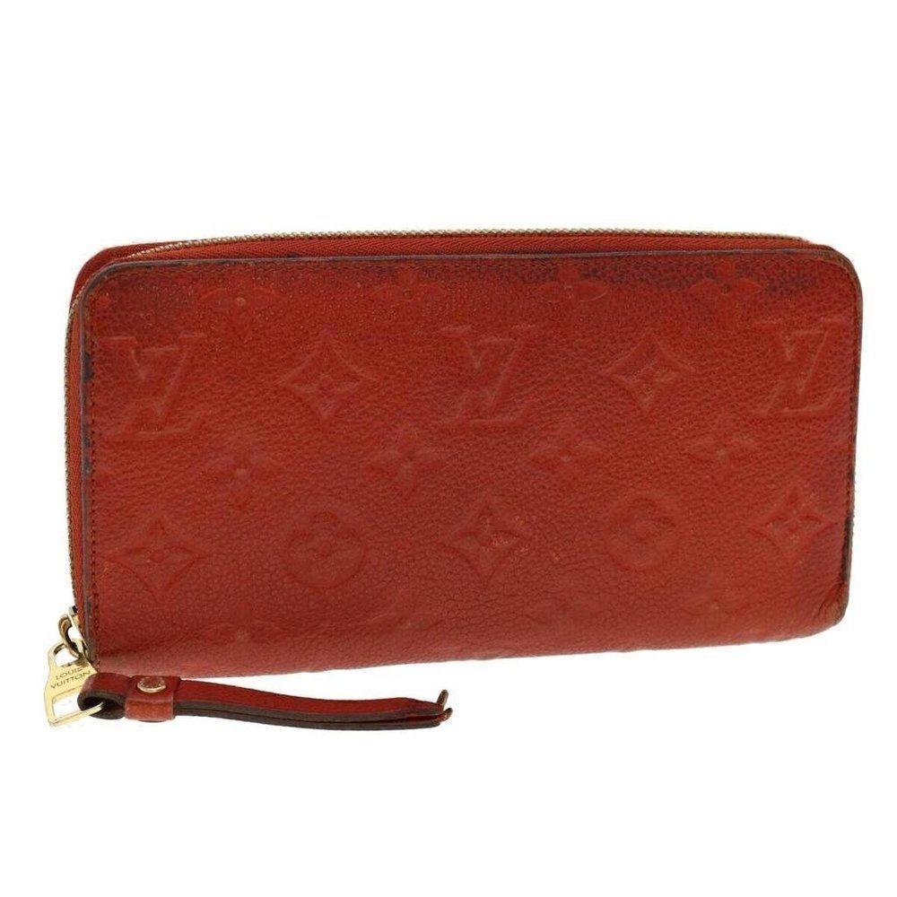 LOUIS VUITTON Monogram Empreinte Zippy Wallet Red